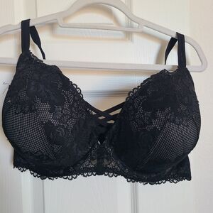 Torrid Black Lace Full-Coverage Bra with Underwire